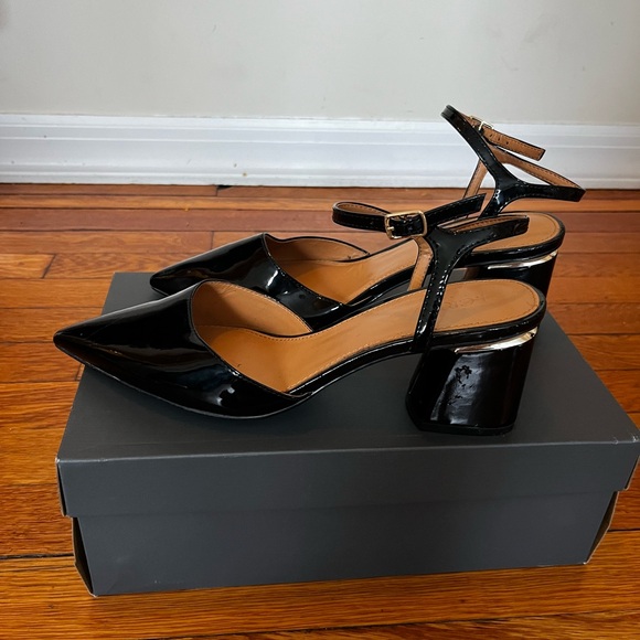 J. Crew Black Patent Leather Block Heels - Picture 2 of 7